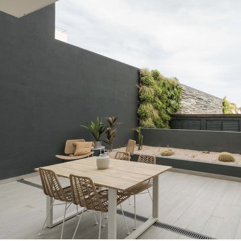Enjoy an alfresco dinner on your private terrace