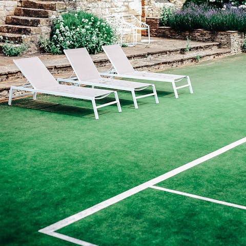 Watch your family enjoy a friendly game of tennis