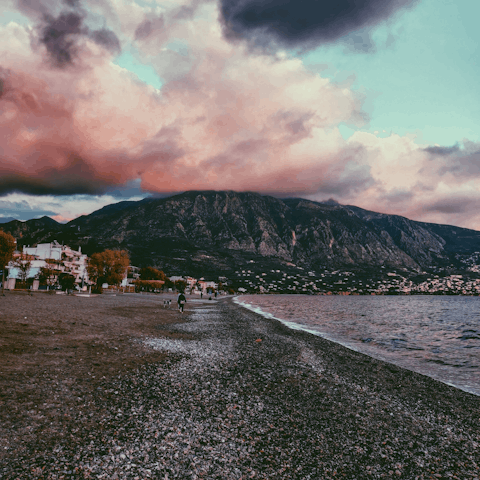 Discover the bustling city of Kalamata, where ancient ruins,  beautiful sunsets and golden beaches await