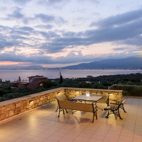 Watch the skies change colour from the terrace