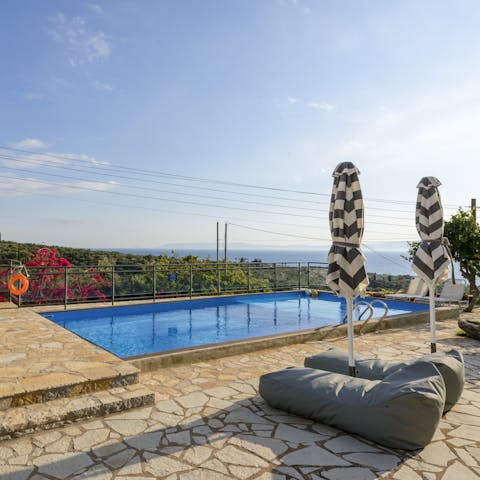 Start your days with a refreshing dip in the private pool
