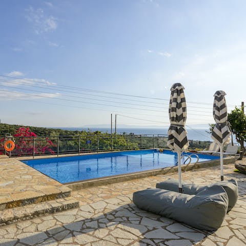 Start your days with a refreshing dip in the private pool