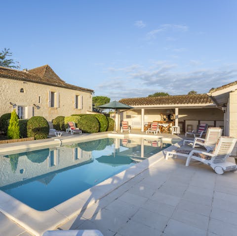 Soak up the French sun from in or beside the private pool