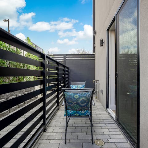 Take a breath of fresh air on the patio