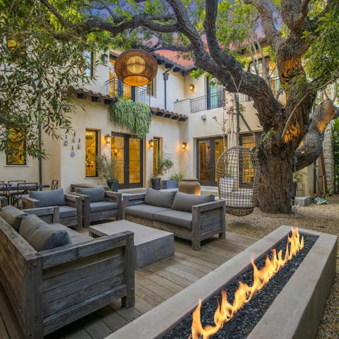Spend evenings around the fire pit seating