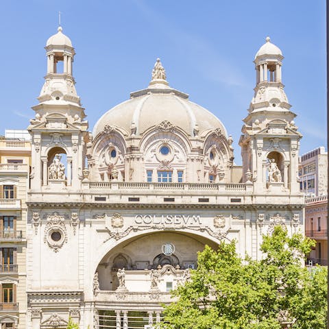Look out the window to see the impressive Coliseum theatre