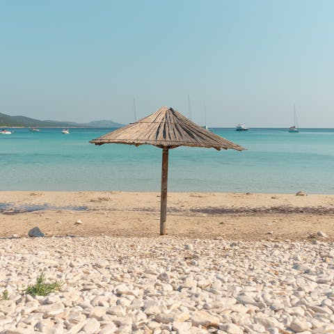 Relax on the shores of Vasiliki Beach, 350 metres from your doorstep