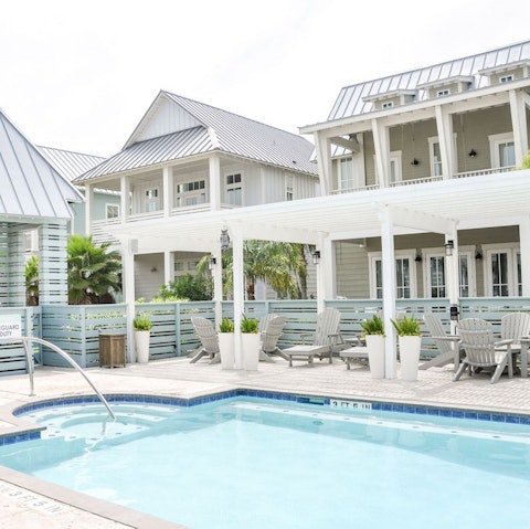 Head down to one of three communal pools