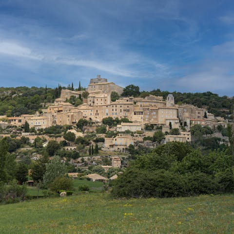 See the historic hilltop village of Simiane-la-Rotonde – a twenty-minute drive from the house