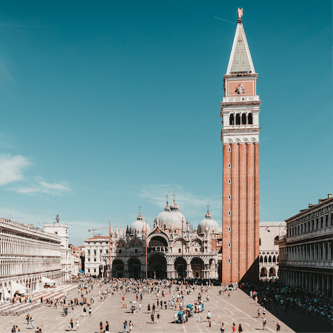 Sip a Select spritz in St Mark’s Square, just ten minutes away by water bus