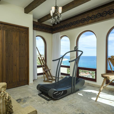 Motivate yourself on the treadmill with the sparkling panorama