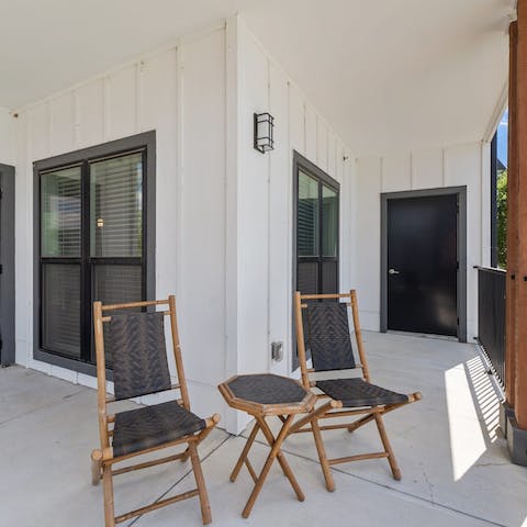 Enjoy a morning coffee on your balcony