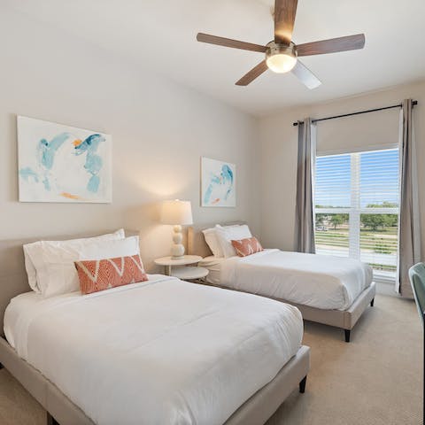 Wake up to sunny views each morning