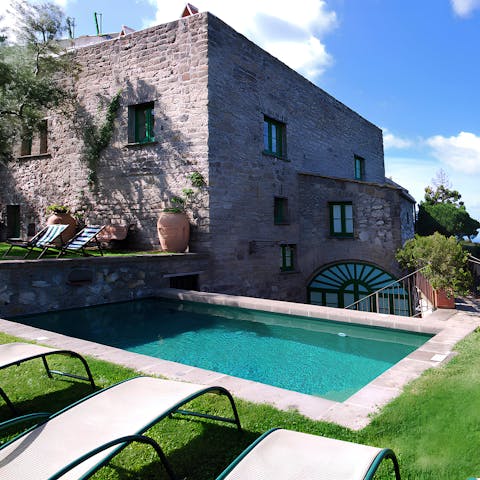 Take a refreshing dip in the private swimming pool