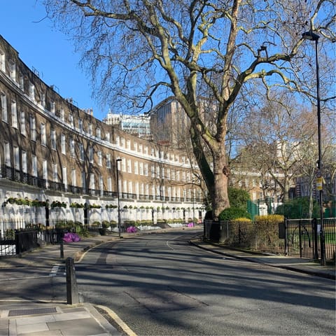 Explore the pretty streets, squares and parks of Bloomsbury