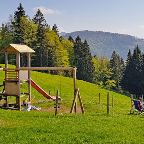 Let the kids have fun in the outdoor play area