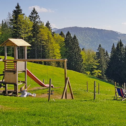 Let the kids have fun in the outdoor play area