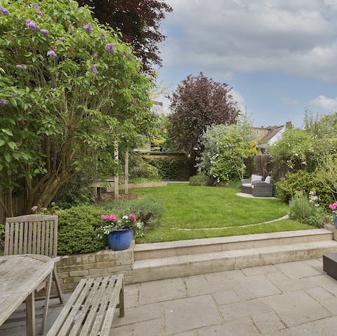 Relax and unwind in the well-maintained garden