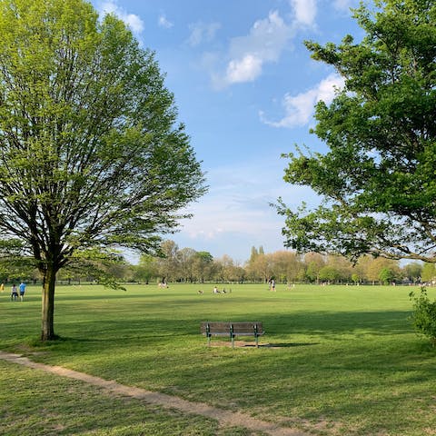 Stroll through Wandsworth Common, four minutes away on foot