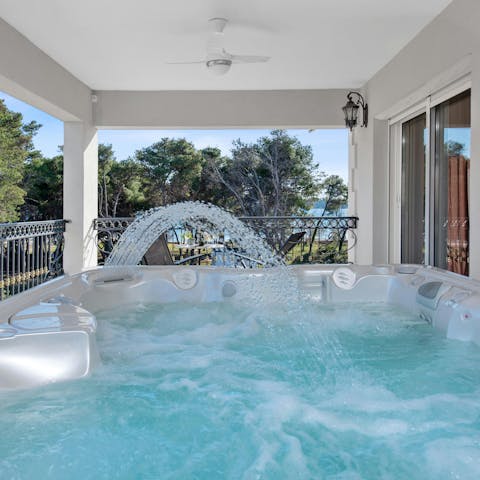 Relax in your own private hot tub – a real holiday treat