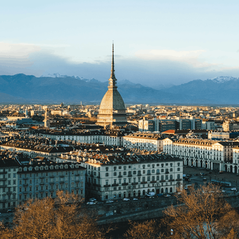 Visit historic Turin – a thirty-minute car or train ride away