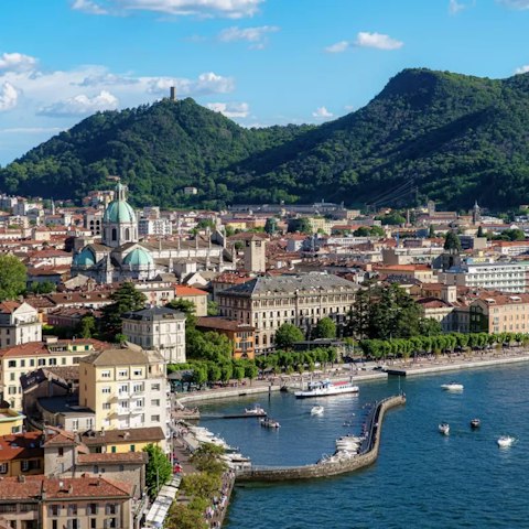 Admire the beautiful views of Lake Como from the balcony