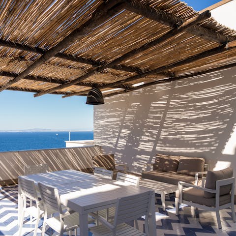 Savour blissful sea views from your spot on the terrace