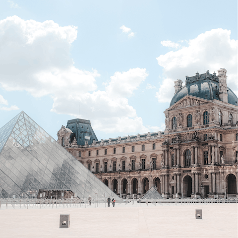 Spend a cultural afternoon at the Louvre, a thriteen-minute walk away