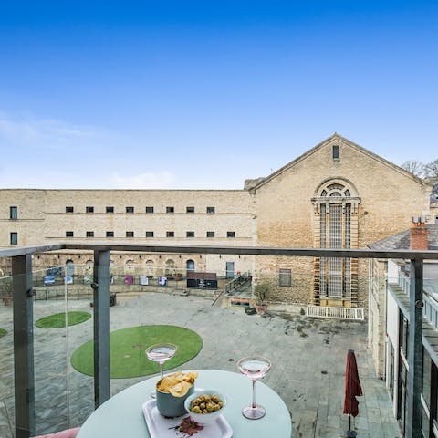 Enjoy a drink on the balcony