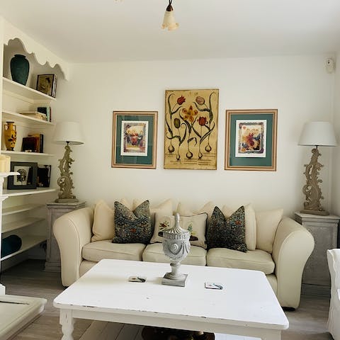 Unwind in the living room with a good book