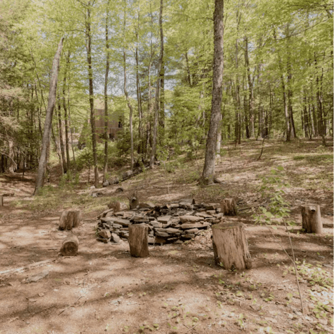 Star gaze while you roast marshmallows around the outdoor firepit 