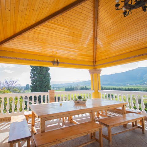 Soak up gorgeous mountain vistas as you sip your morning coffee