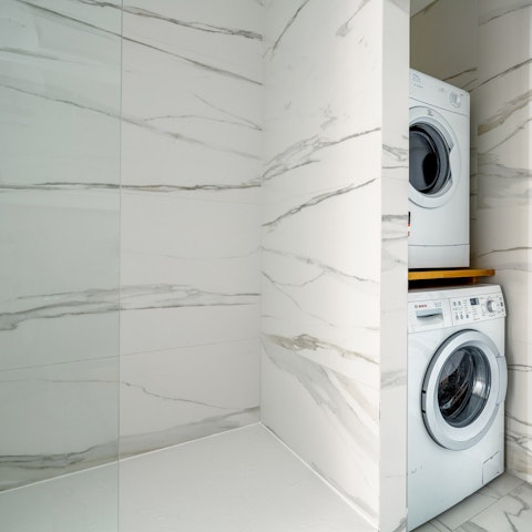 Keep it clean in the marble palace of a bathroom