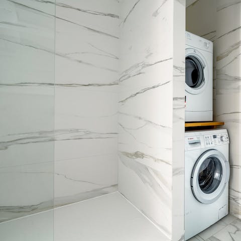 Keep it clean in the marble palace of a bathroom