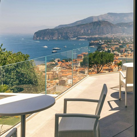 Take in the clifftop panorama across the bay