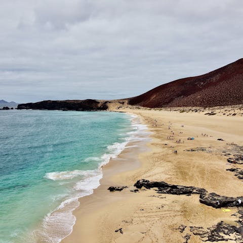 Walk to some of Lanzarote's most beautiful beaches