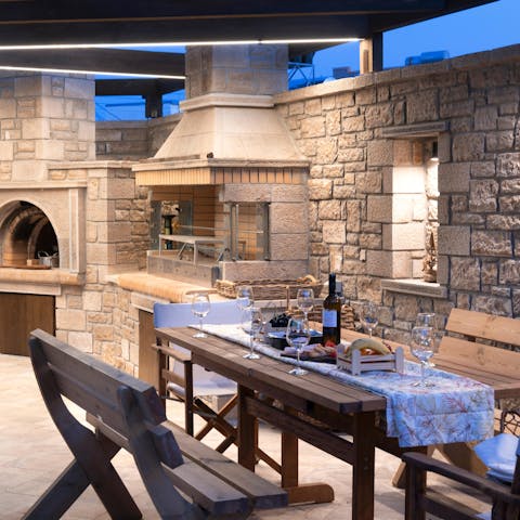 Serve up alfresco meals including some locally caught fresh fish and seafood
