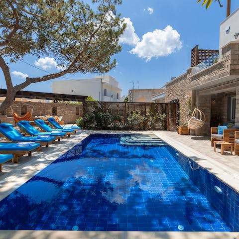 Cool off from the Mediterranean sun in the swimming pool