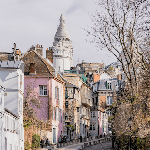 Explore atmospheric Montmartre – a nine-minute walk away