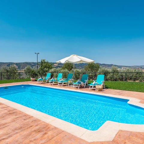 Enjoy cooling dips in the private swimming pool