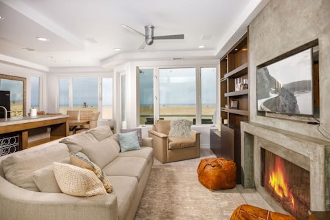 Enjoy sea views as you lounge in the living space