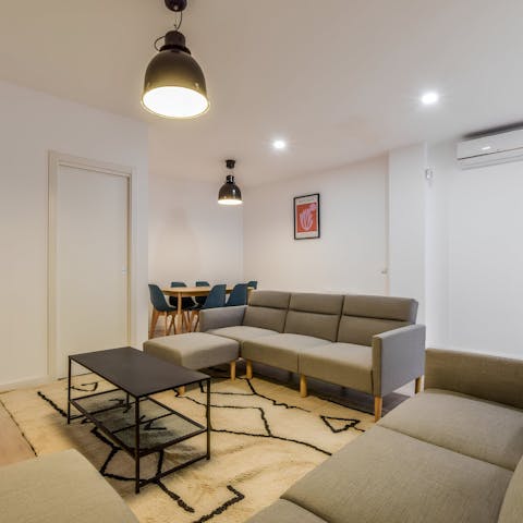 Kick back and relax in the living space after a busy day