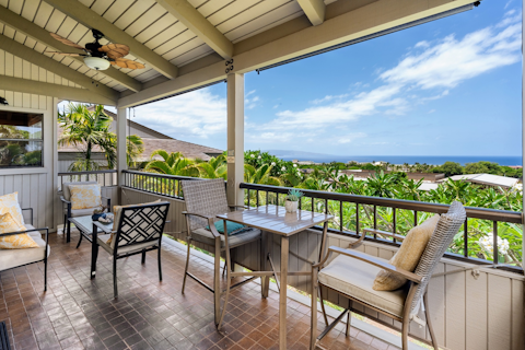 Gaze out across the Pacific from the shade of the lanai