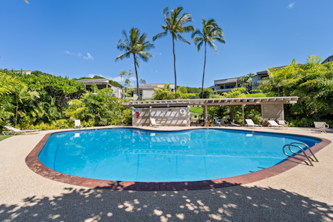 Start your day with a dip in the community swimming pool