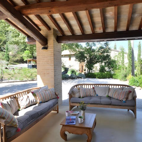 Uncork a bottle of your favourite wine and unwind on the covered terrace