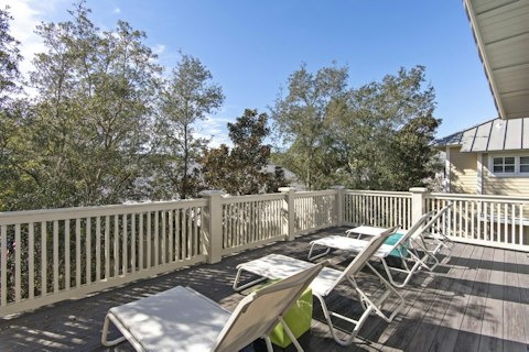 Lounge above the canopy on a bright, breezy afternoon