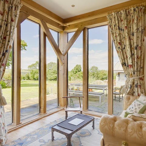 Striking views of the rolling hills and open countryside