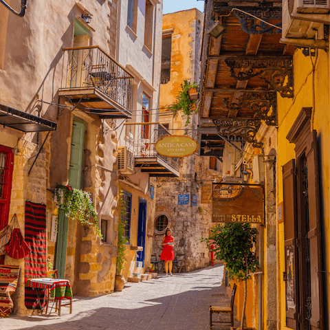 Explore the narrow streets of nearby Chania
