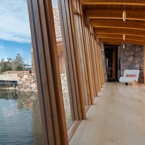 Take in the breathtaking architecture of this mountainside estate