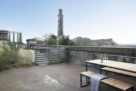Raise a glass on the terrace with views of the Nelson Monument